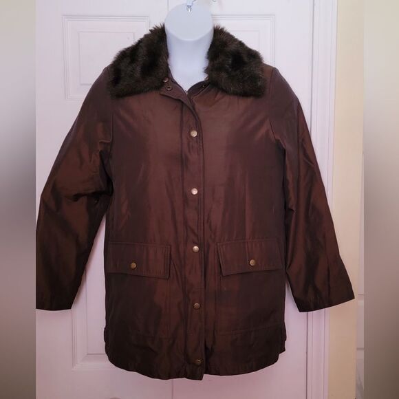 #080 Vintage Regent Park Black/Brown Winter Jacket - Picture 2 of 12